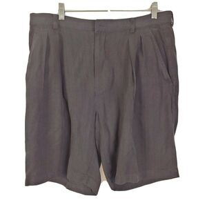 Tommy Bahama Mens Size 36 Pleated Black 100% Silk Relax‎ Shorts